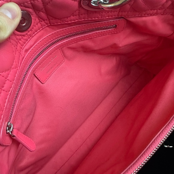 Lady Dior Shopper Tote Bag Lambskin Leather Cannage LRG - Picture 8 of 13